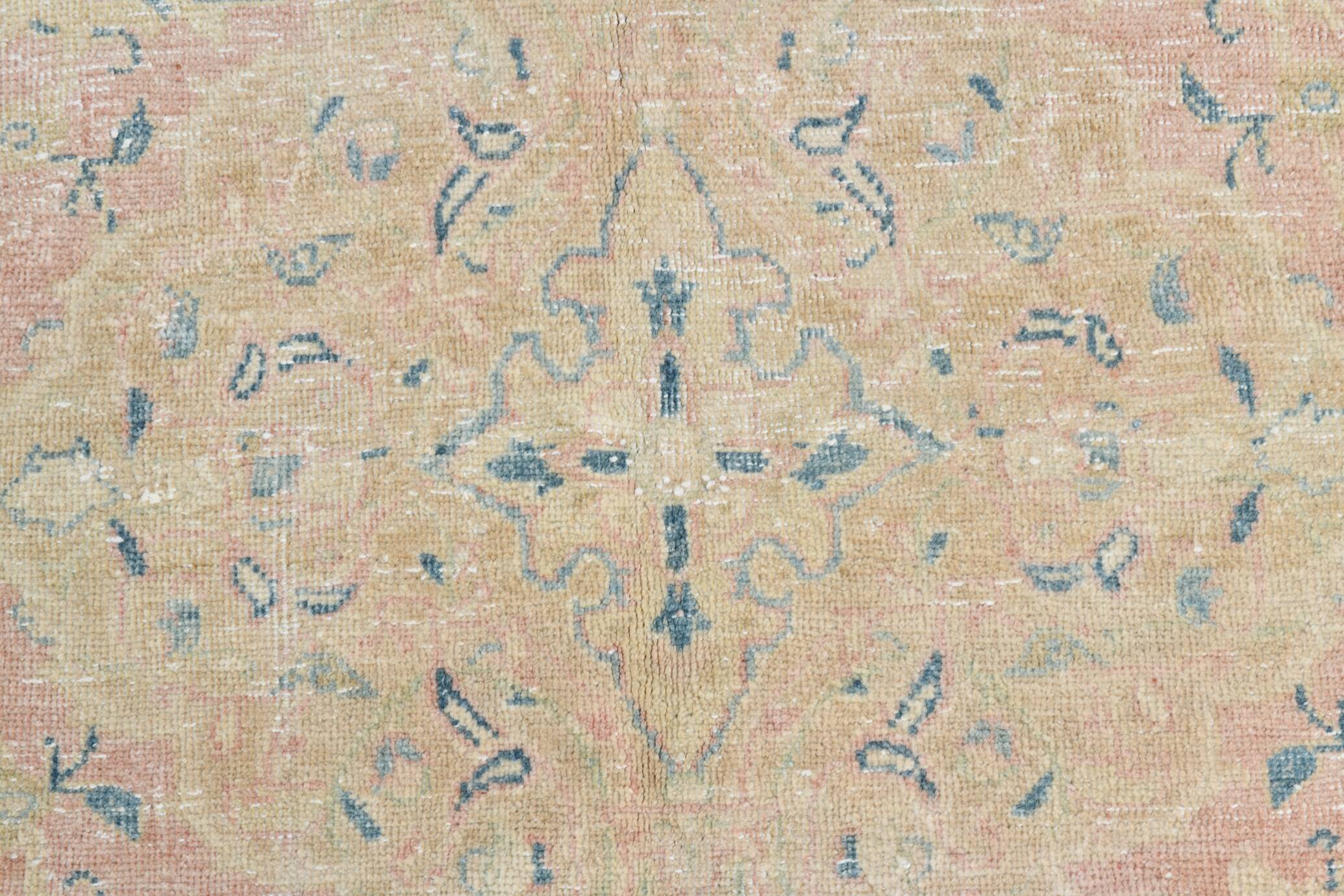 Large Pastel Pink Persian Floral Carpet, 294x382Cm
