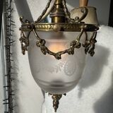 Crystal and bronze lantern