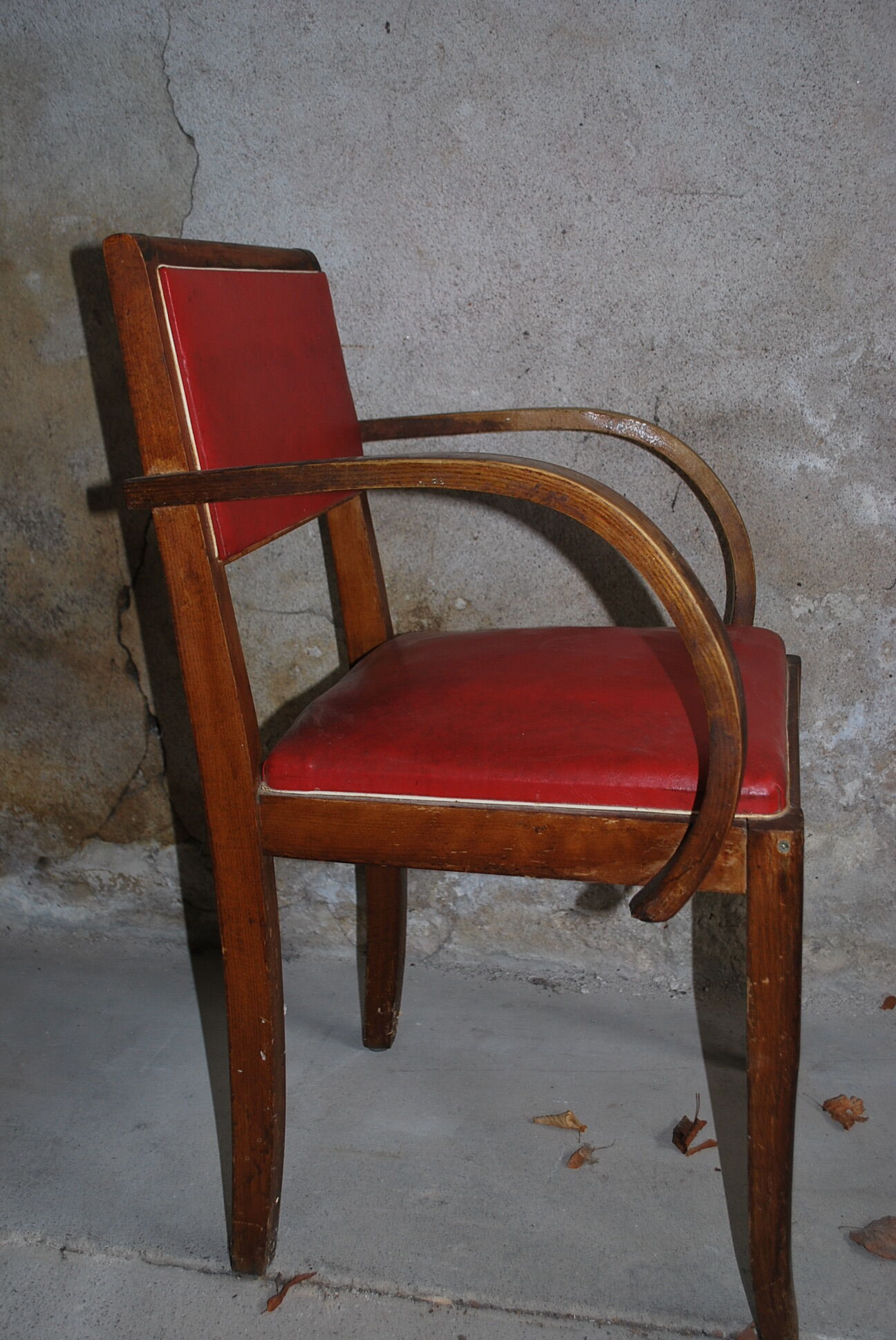 Fauteuil vintage année 40 rouge