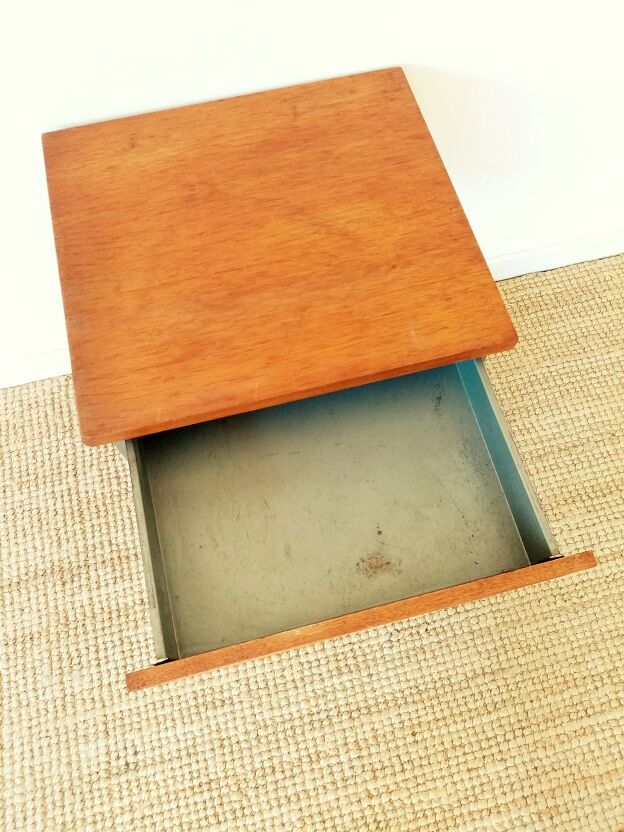 Vintage boarding school bedside table