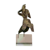 Statuette futuristica 24 in bronze by Lorena Berg, anni '20