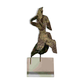 Statuette futuriste en bronze de Lorena Berg, années 1920