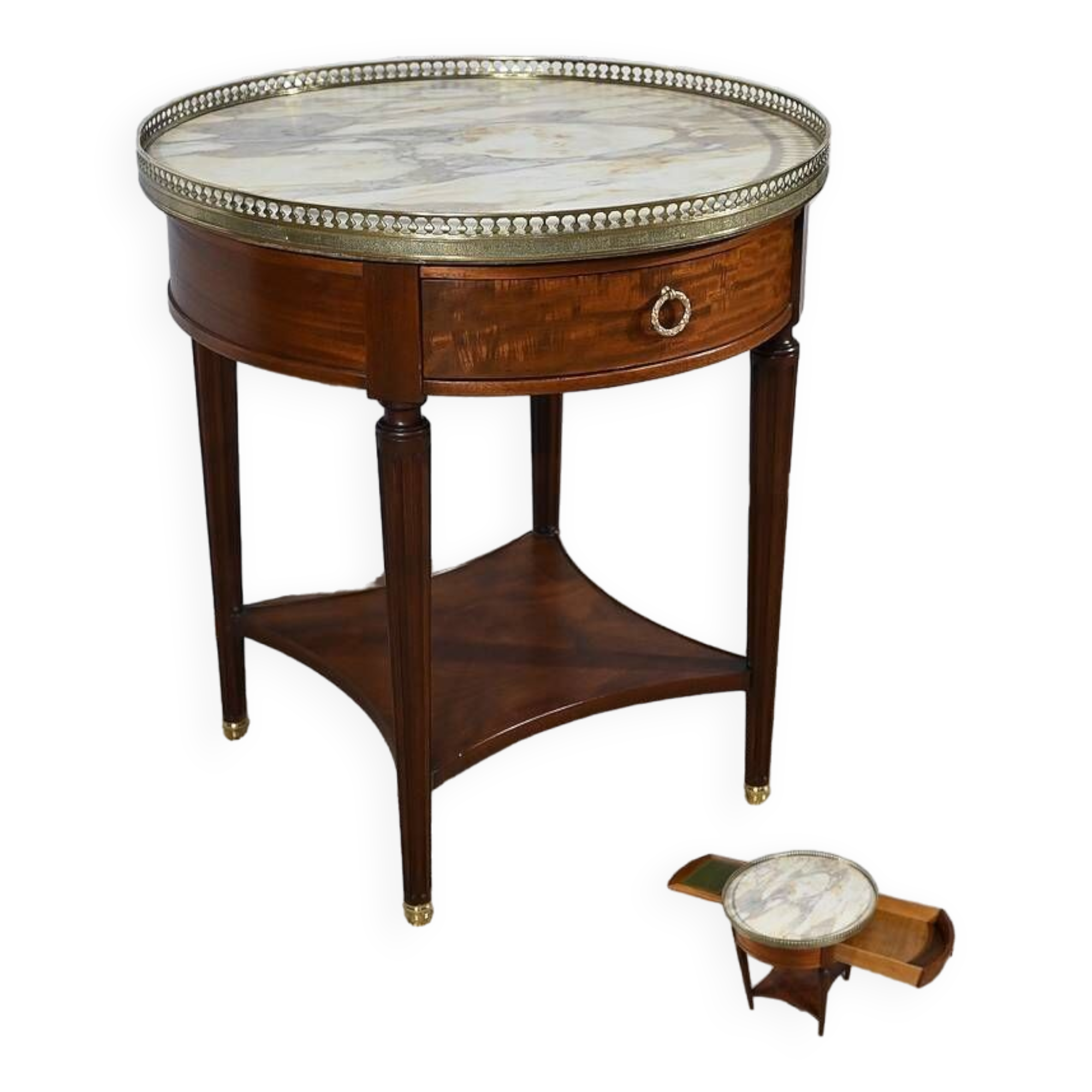 Mahogany Bouillotte Table, Louis XVI style – Late 19th century