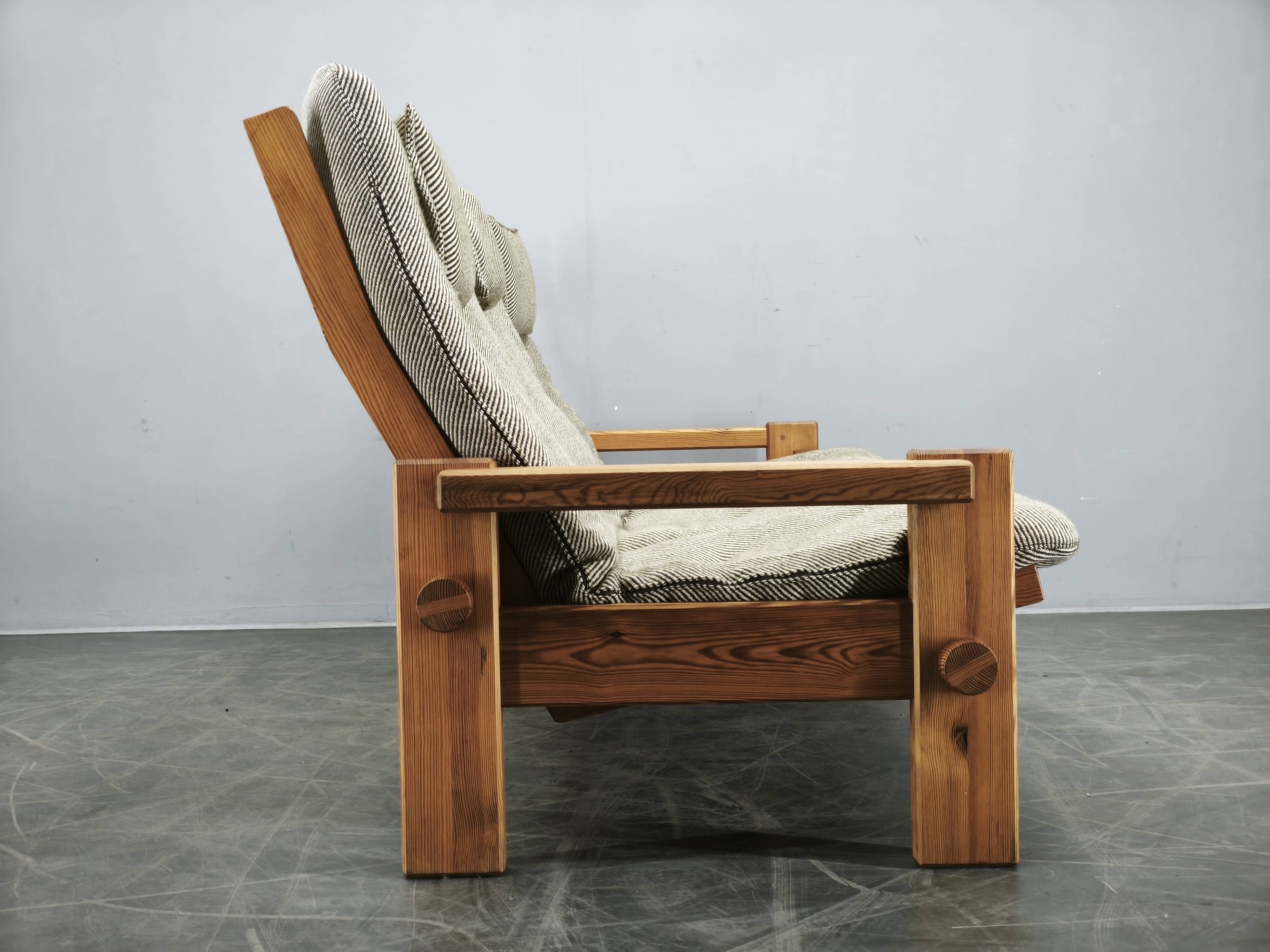 Yngve Ekström Dymling Three-Seater Pine Sofa for Swedese, 1970s