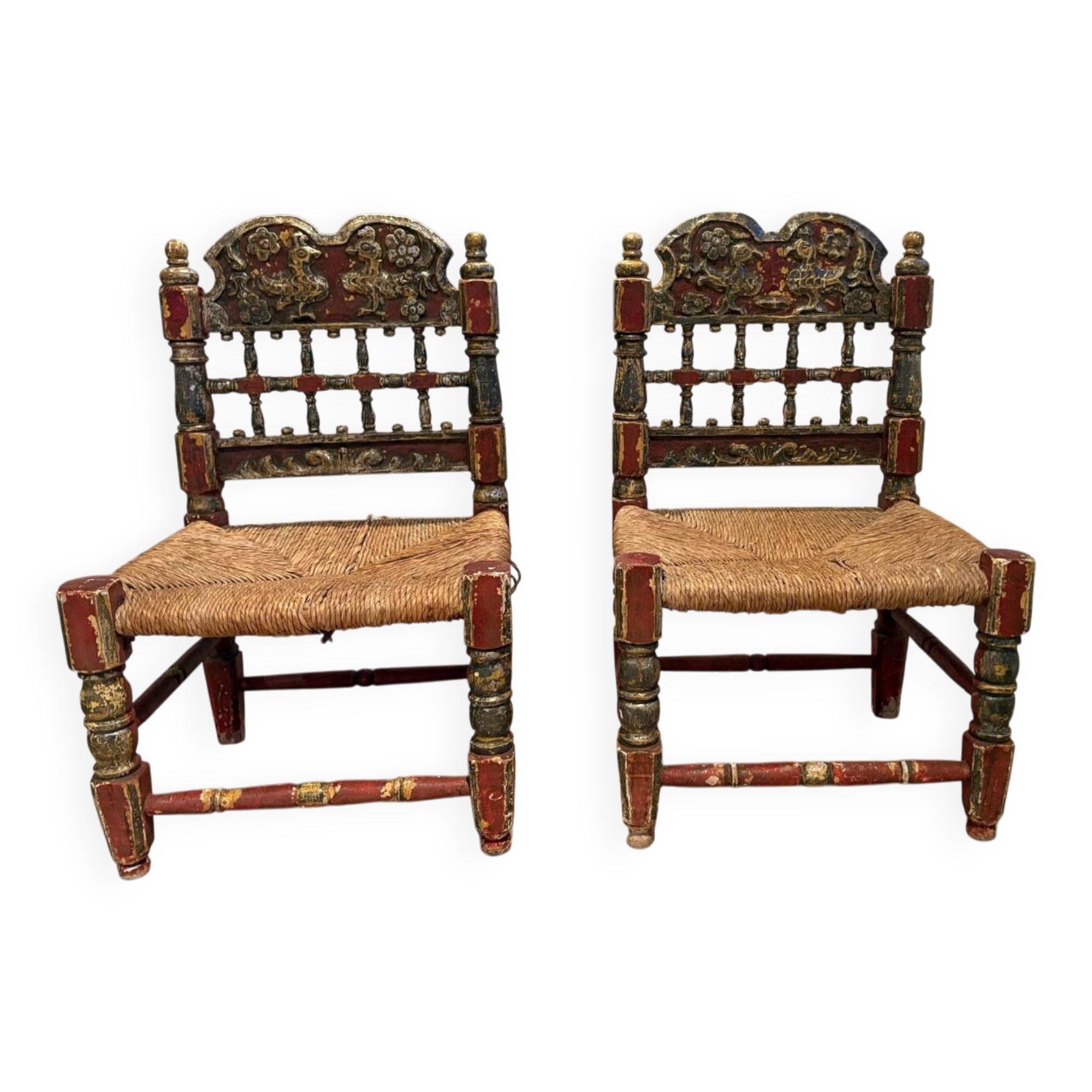 Set of 2 Spanish Armchairs from the 19th Century