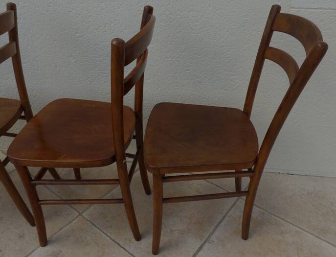 4 Lutherrma brand bistro chairs in their patinas – Very good condition