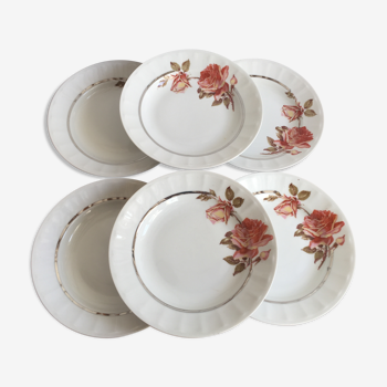 Set de 6 assiettes creuses vintage