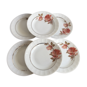 Set de 6 assiettes creuses vintage