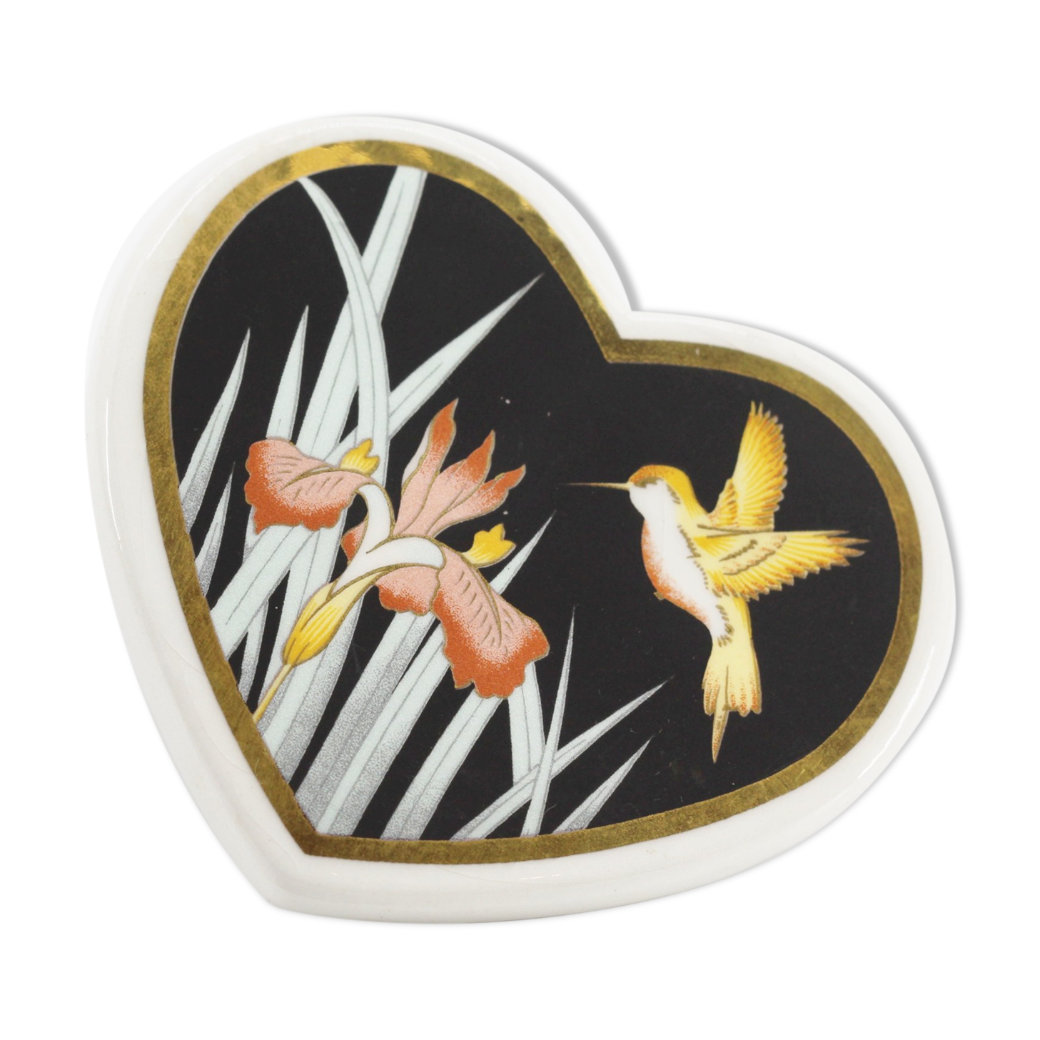 Ceramic iris heart box