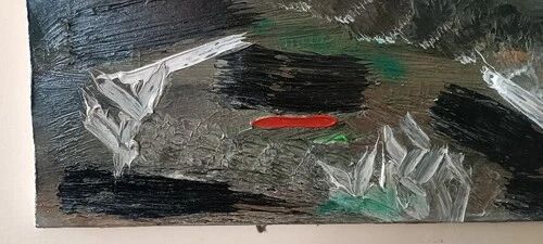 abstract oil painting on canvas by Simone Ciani, 80x50 cm