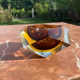 Cendrier vintage en verre de Murano sommerso, attribué à Flavio Poli,