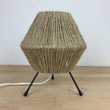 Tripod lamp rope and metal 50's
