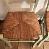 Pair of green straw chairs