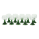 Set of 10 Vintage Roemer Wine Glasses Green Ribbed Foot
