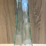 Grand Vase Colonne Obélisque Verre Épais Recyclé Art Déco Floral Design