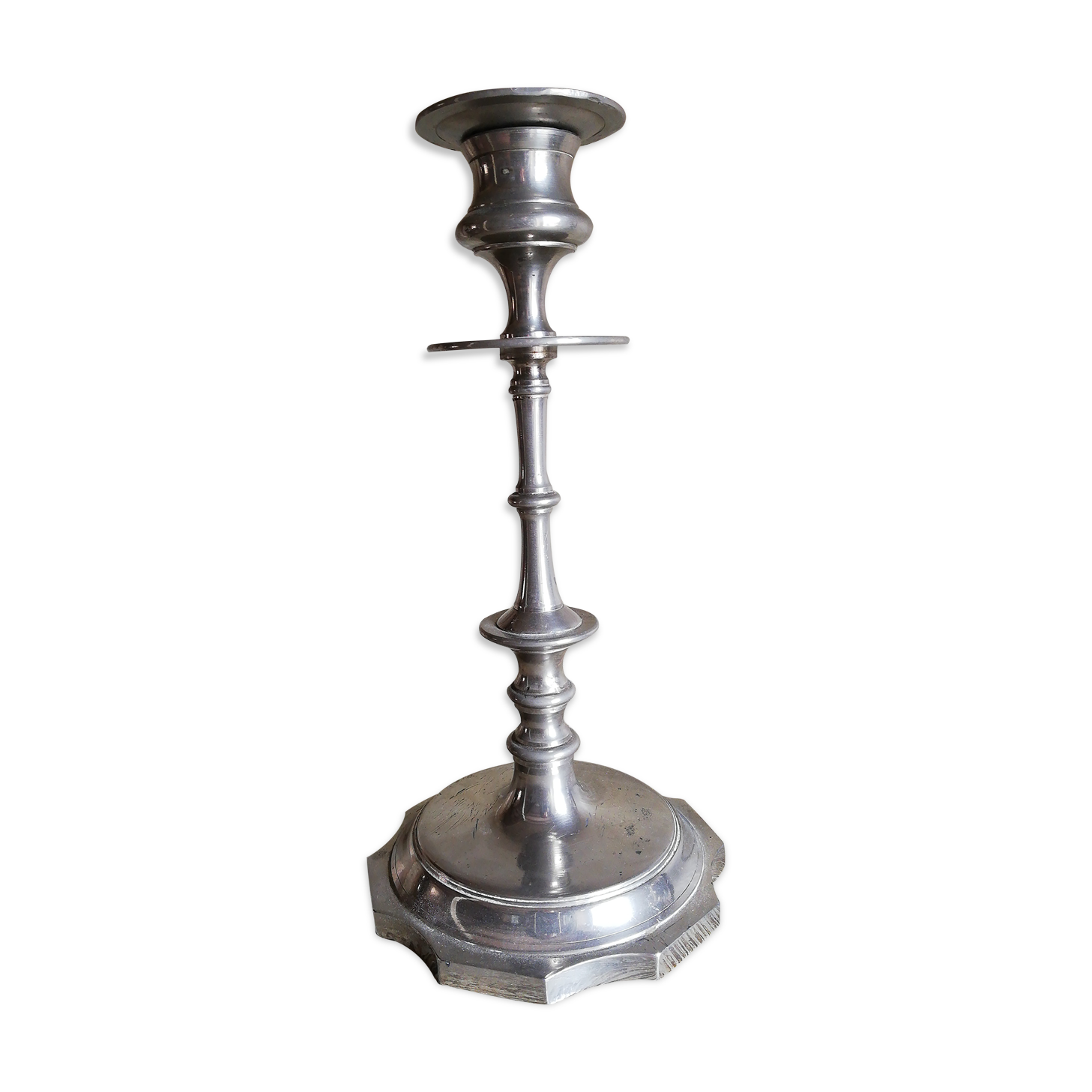 Bougeoir métal argenté