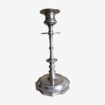 Silver metal candlestick