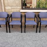 Set of 4 vintage Italian armchairs from the 80s