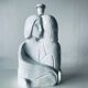 Lampe couple enlacé en céramique