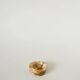 Alabaster catchall, heart shape, beige and brown, 1970.