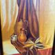 Still life tableau, monogrammed NL 37x45 cm, wood & gold frame, 1970.