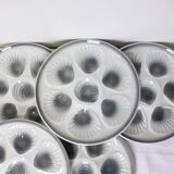 6 vintage oyster plates from Moulin des Loups and Orchies