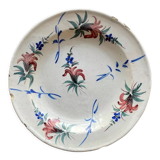 Plat en faïence - XIXème décor fleurs
