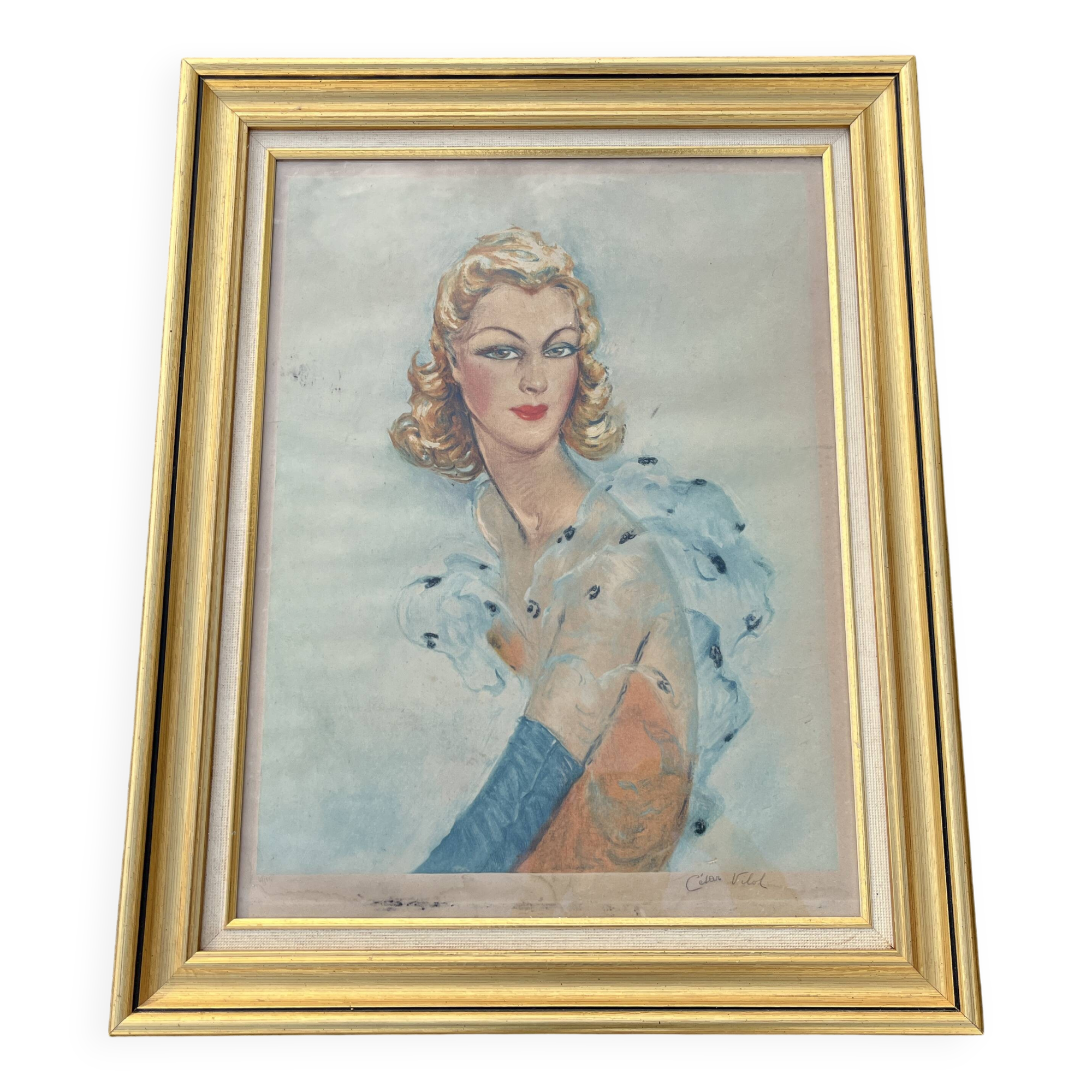 Painting Portrait of a Woman Cesar VILOT Art Deco