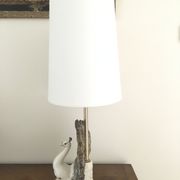 Ceramic peacock lamp from the 70s