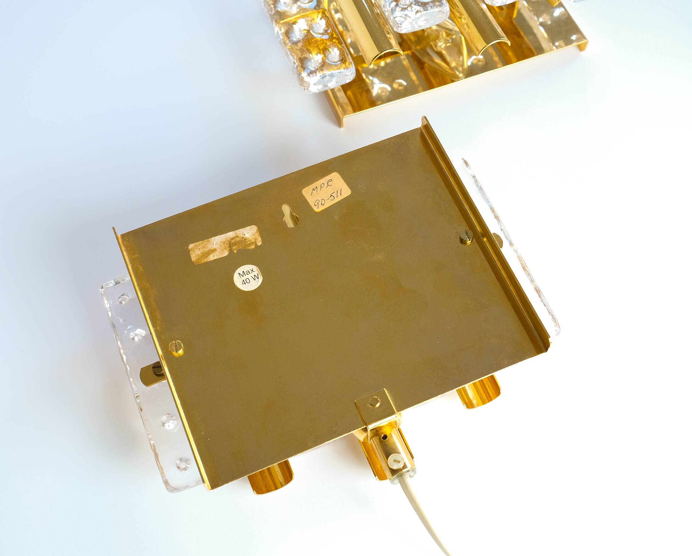 Paire d'appliques murales Carl Fagerlund du milieu du siècle pour Orrefors, Suède, vers 1960