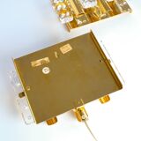 Paire d'appliques murales Carl Fagerlund du milieu du siècle pour Orrefors, Suède, vers 1960