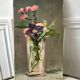 Painting oil on canvas bouquet of flowers old