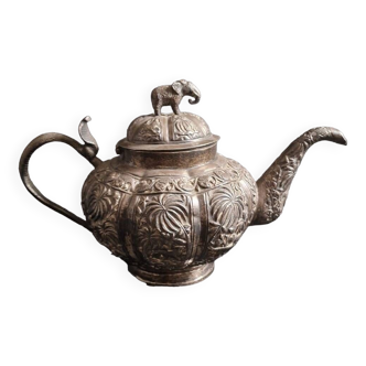 Solid silver teapot kutch India