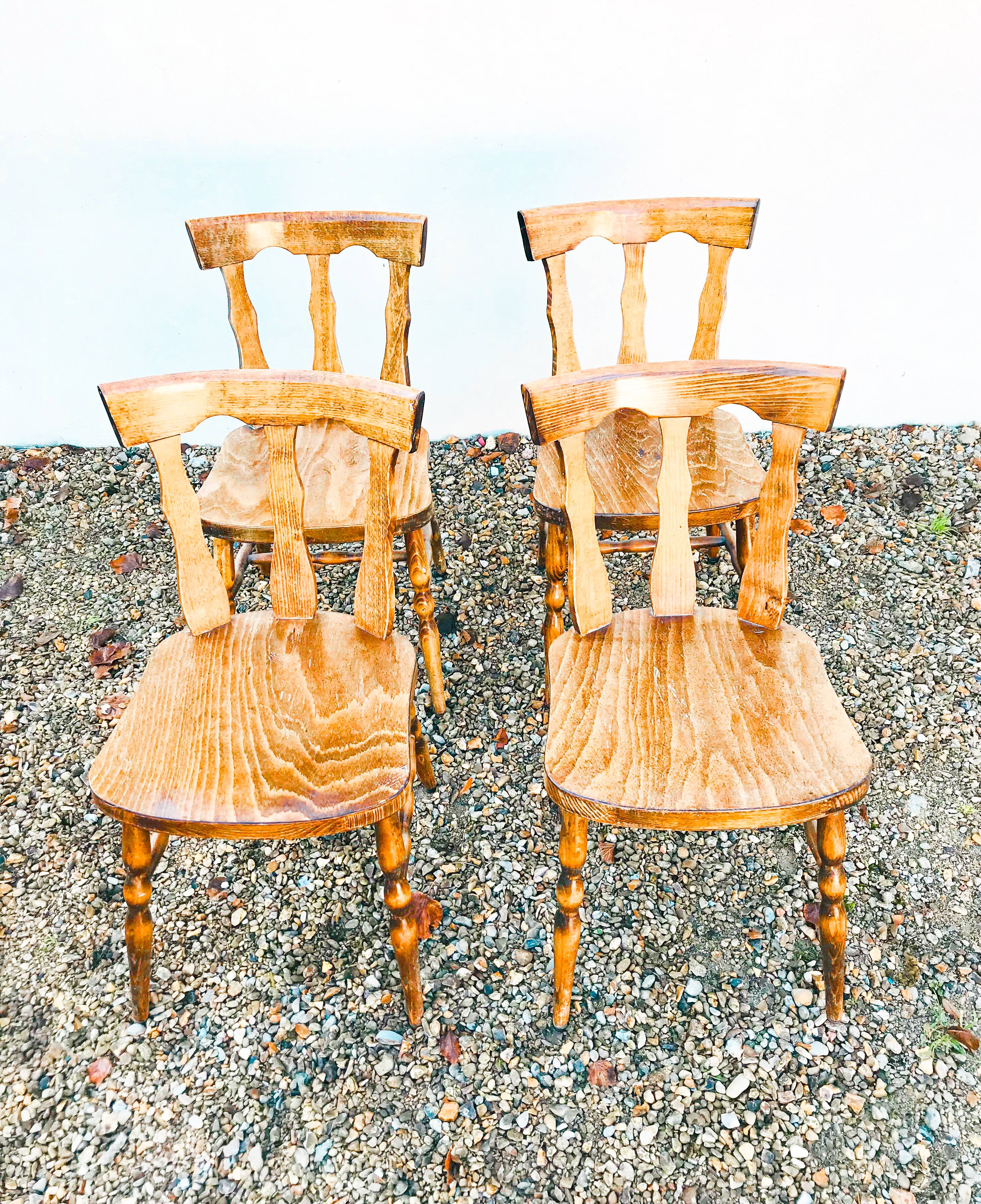 Lot de 4 Chaises Bistrot Baumann Vintage