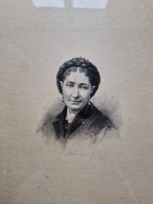 Eugène Abot (1836-1894) Etching - Portrait of a woman