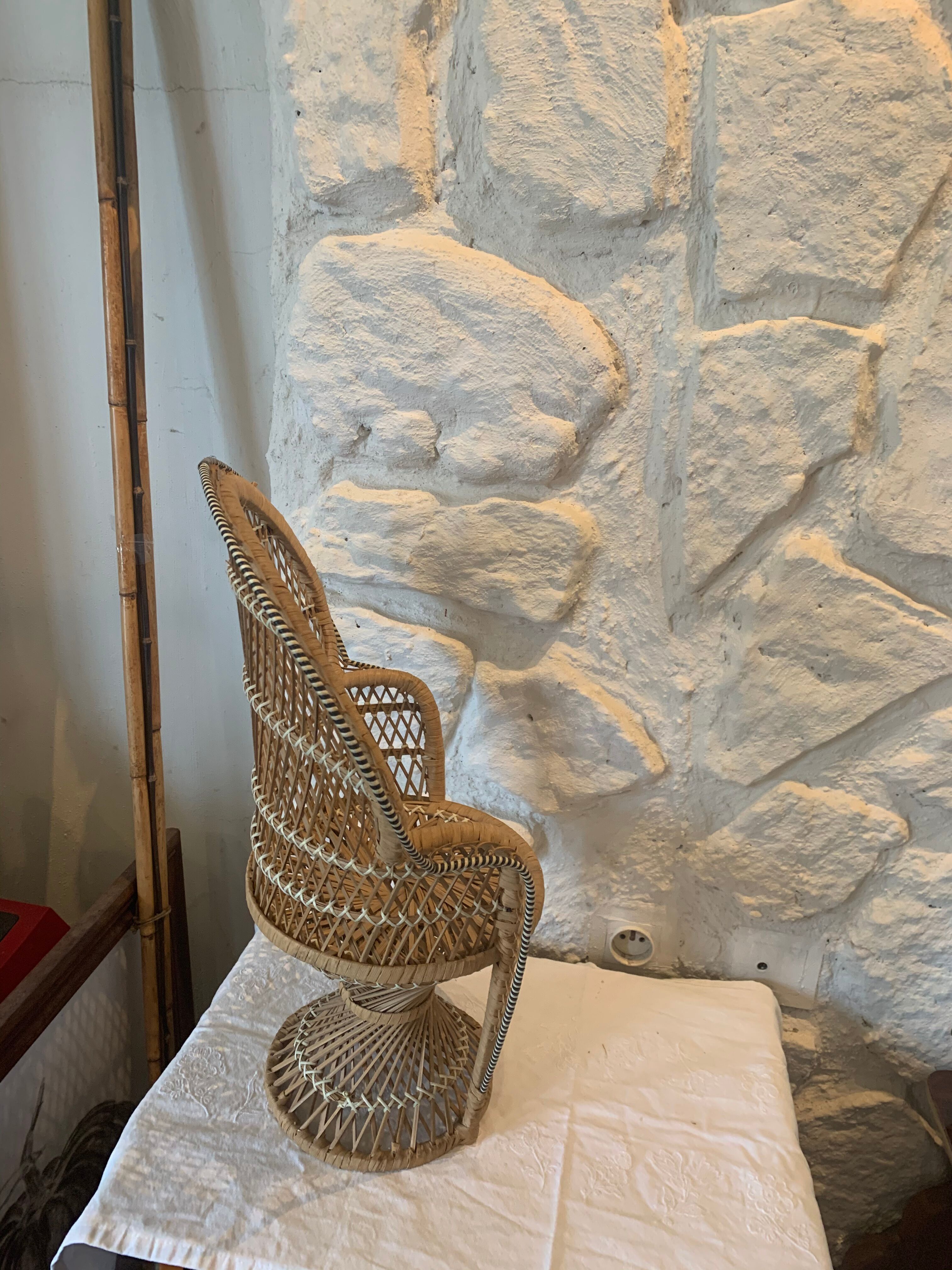 Large wicker chair for dolls