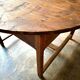 Round wooden farmhouse table