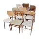 Lot of 9 retaped vintage chairs