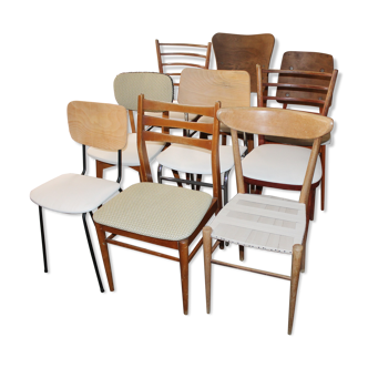 Lot of 9 retaped vintage chairs