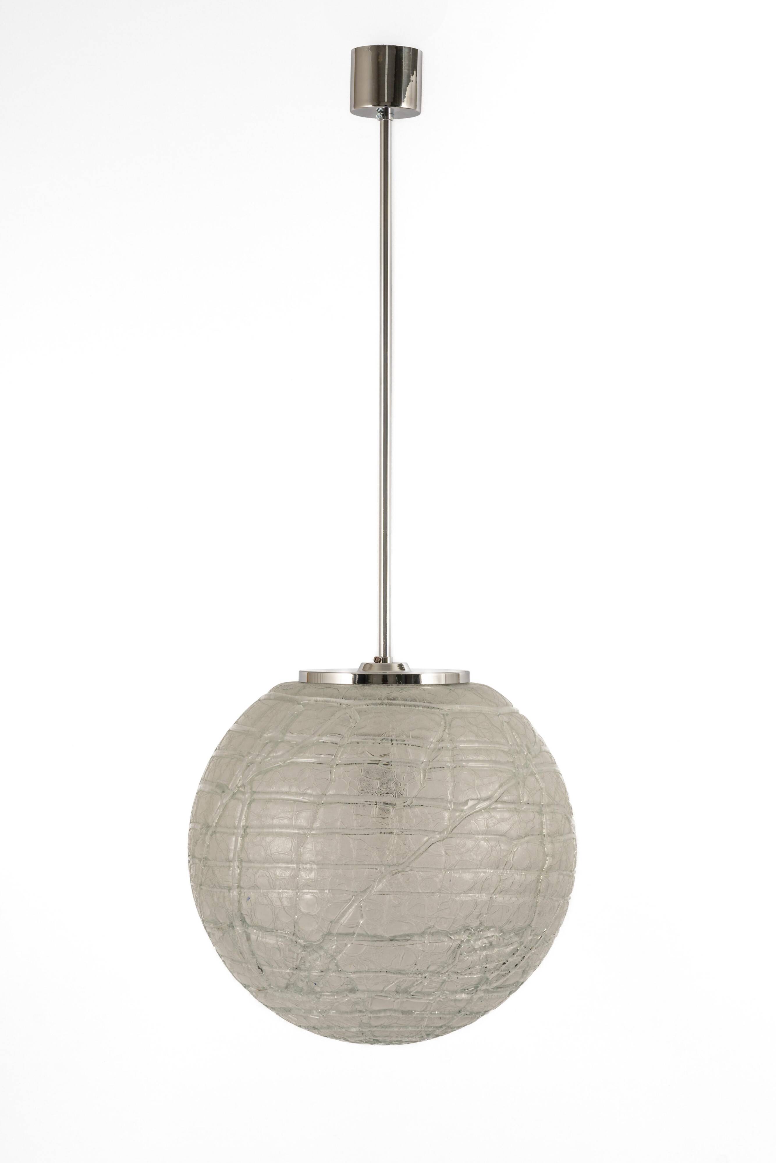 Large Murano ball pendant light by Doria, Germany, 1970s.