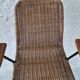 Pair of Swiss stackable rattan and iron dining elbow chairs, G Legler 1960s