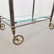 Regency Brass and Glass Serving Trolley, Italy, 1970s
