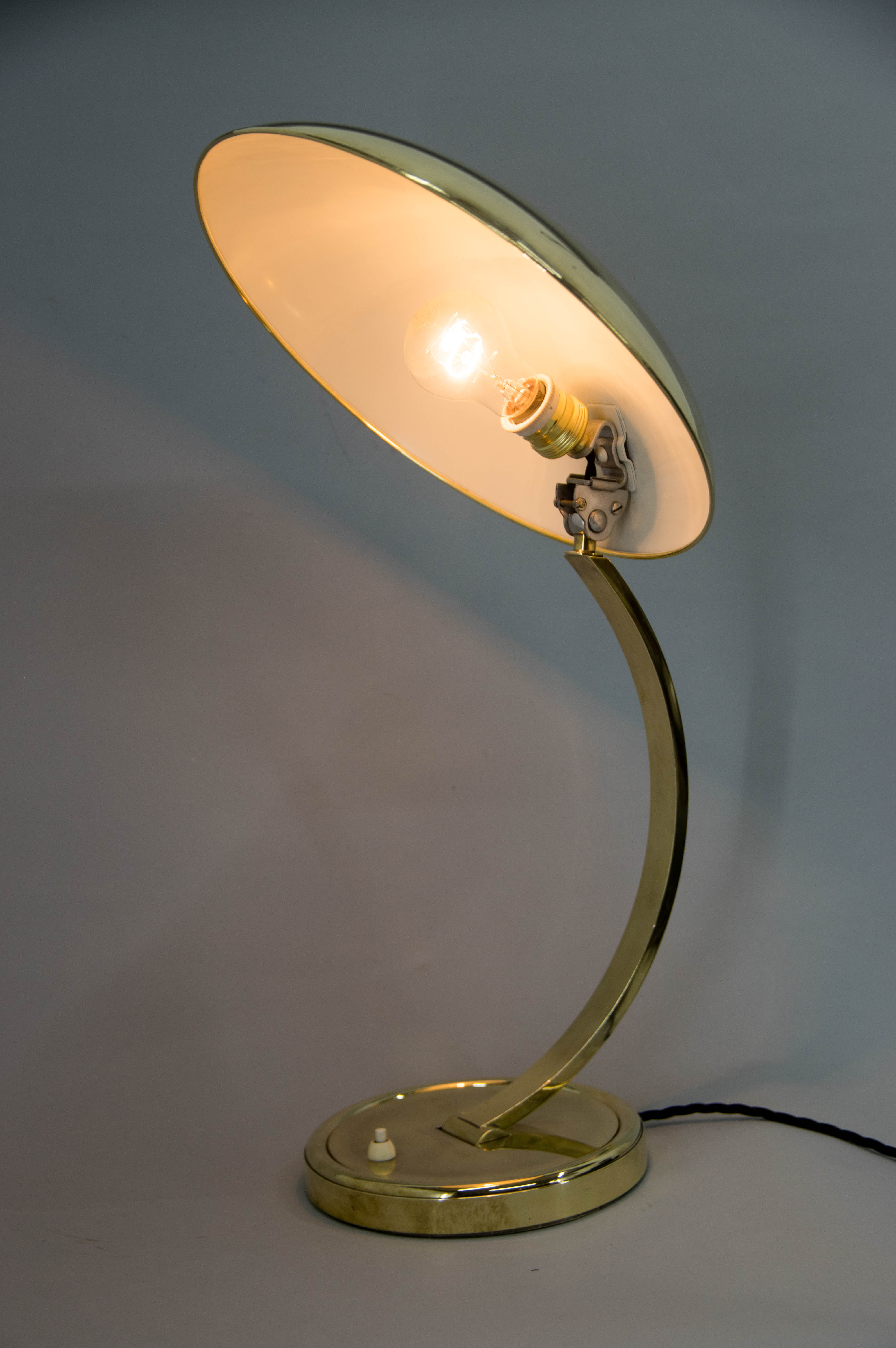 Egon hillebrand brass table lamp, 1960s, restored