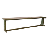 Antique Burmese teak bench with original green patina