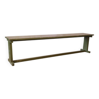 Ancien banc en teck birman patine verte d’origine