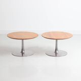 Vintage round coffee table duo