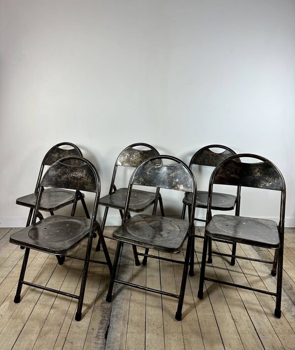 Chaises série de 6 de style industrielle années 2000