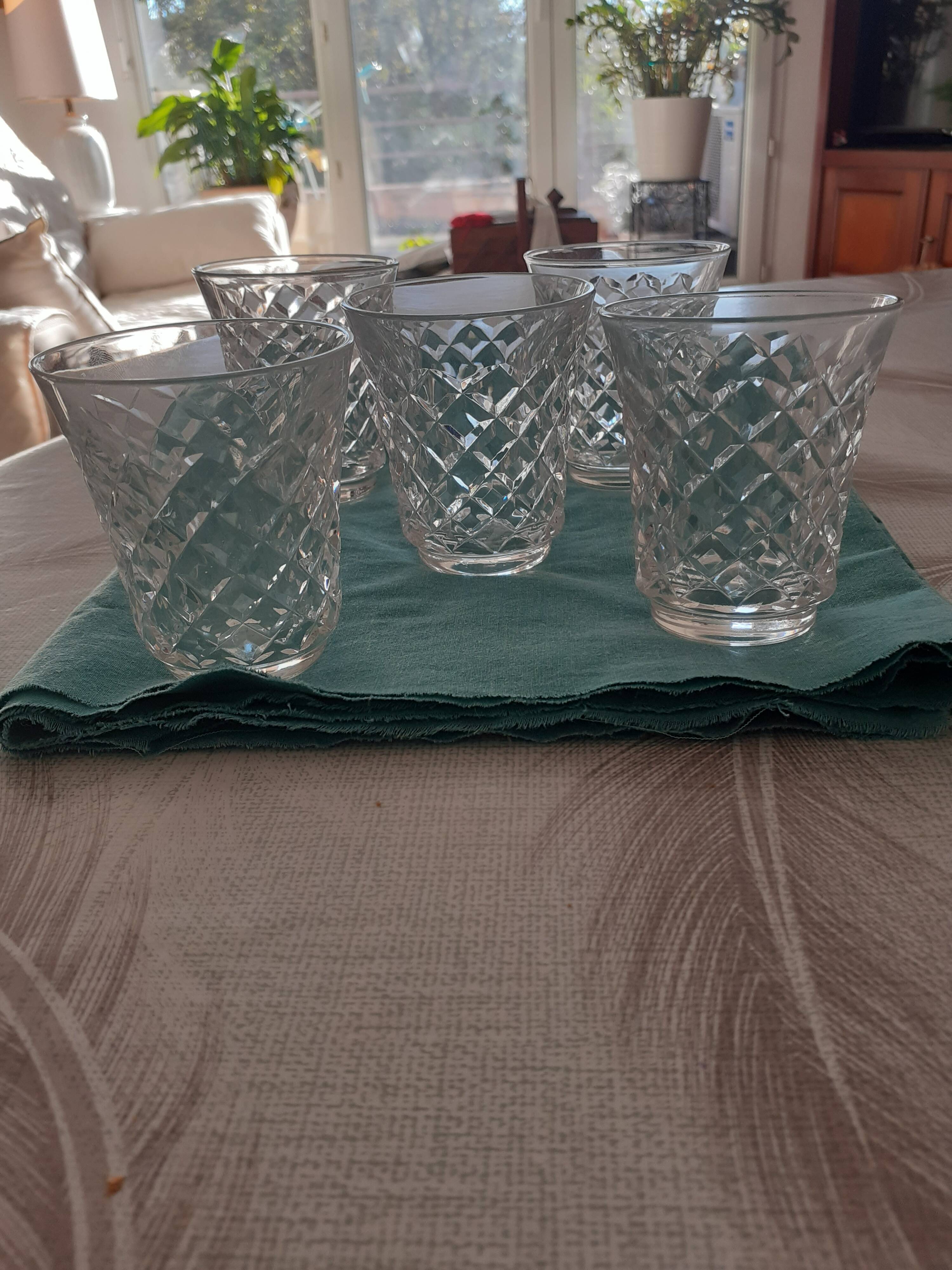 5 crystal liqueur glasses signed St.Louis