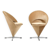 Pair of 1970s Verner Panton Cone Chairs by Pluslinje