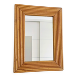 French Riviera Rattan Mirror in the Style of Vivai del Sud, France, 1960s
